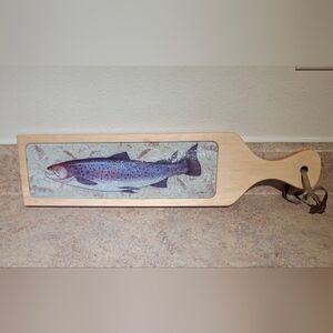 Wooden And Glass Fish Design Cutting Board